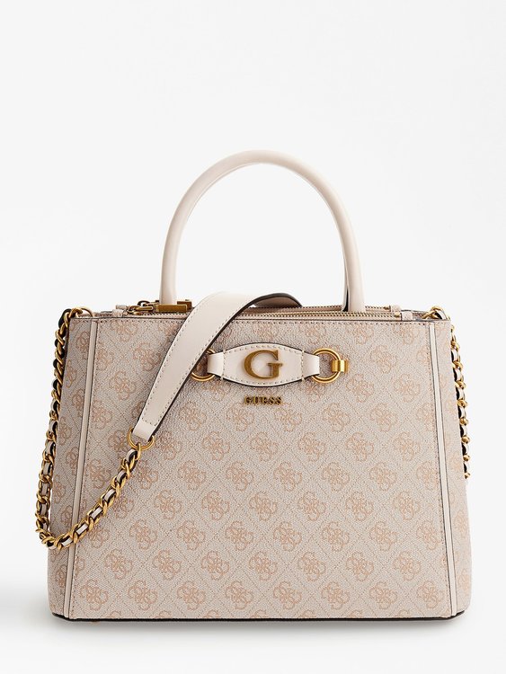 Guess – Izzy 4G logo kabelka, Krémová barva