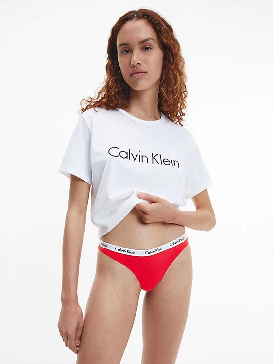 Carousel tanga – Calvin Klein Underwear, Červená barva Ženy