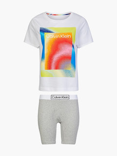 Calvin Klein Underwear – Pride pyžamový set, Bílá, Šedá barva