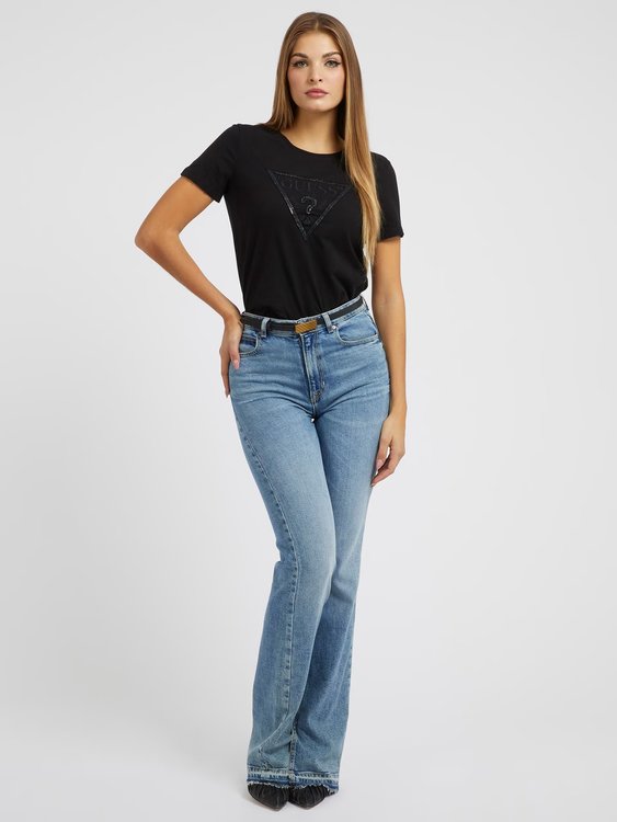 Módní Angelina triko, Černá barva, 2023