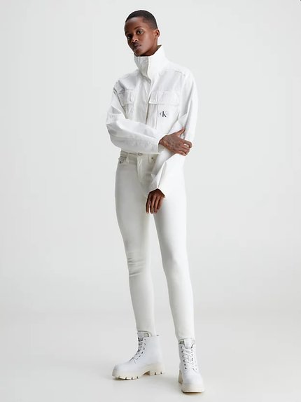 Módní Mid Rise Skinny jeany, Bílá barva, 2023