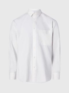 Cotton Linen košile Bílá barva Muži