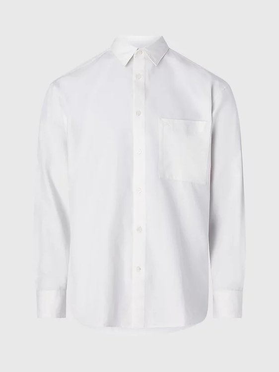 Cotton Linen košile Bílá barva Muži