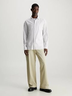 Luxusní Slub Stretch Stripe košile, Bílá barva, M, XL, XXL