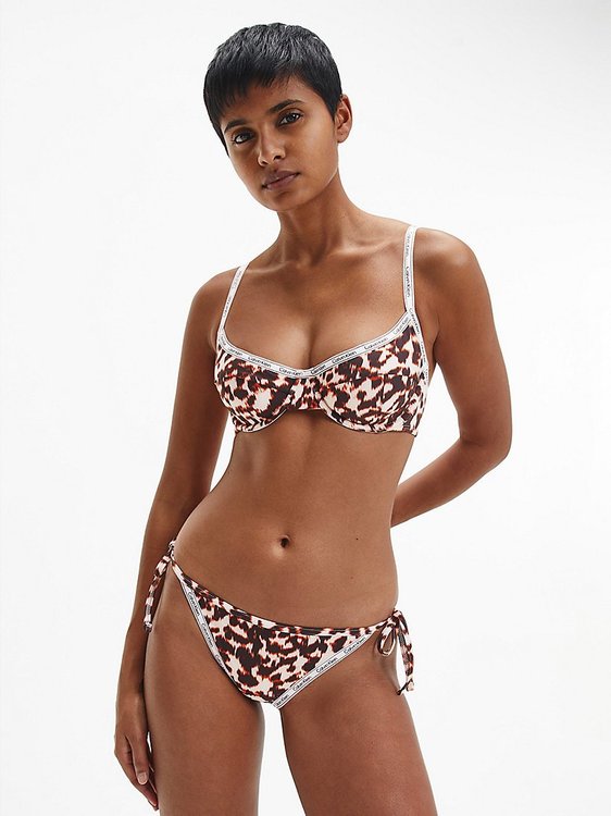 KW0KW01862-0HE plavky STRING SIDE TIE BIKINI-PRINT – Calvin Klein Swimwear Ženy