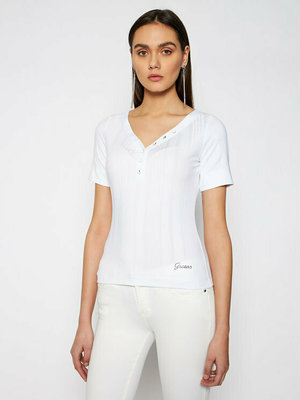 Rhinestone top – Guess, Bílá barva Ženy