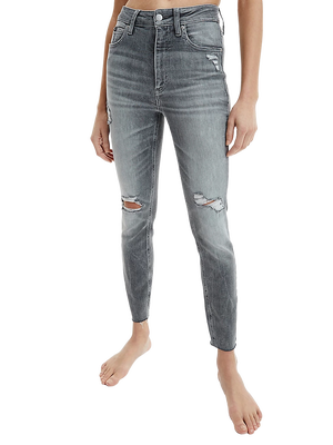Calvin Klein Jeans – Super skinny jeany, Šedá barva