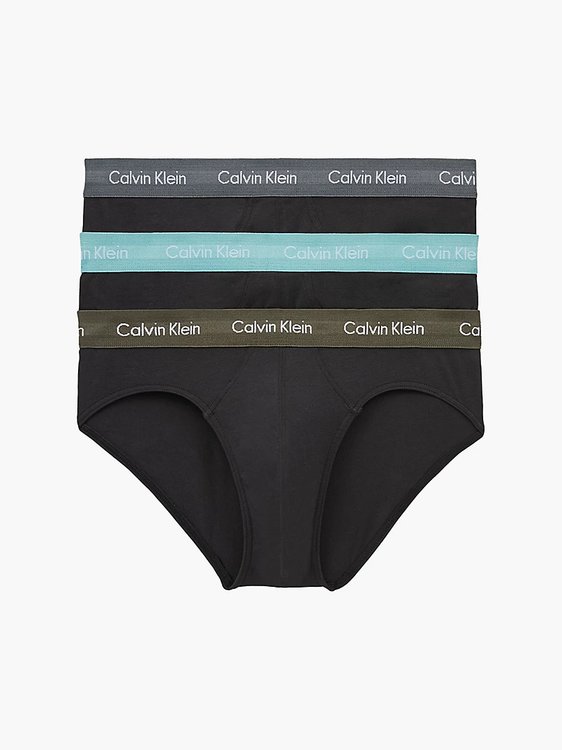 Luxusní Cotton Stretch slipy 3ks, Černá barva, XS, S, M, L, XL