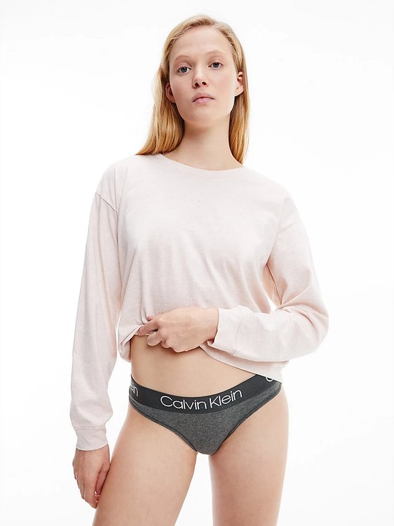 Body Cotton tanga – Calvin Klein Underwear, Šedá barva Ženy