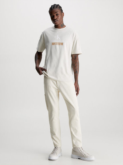 Módní Stacked Archival triko, Bílá, Krémová barva, 2023