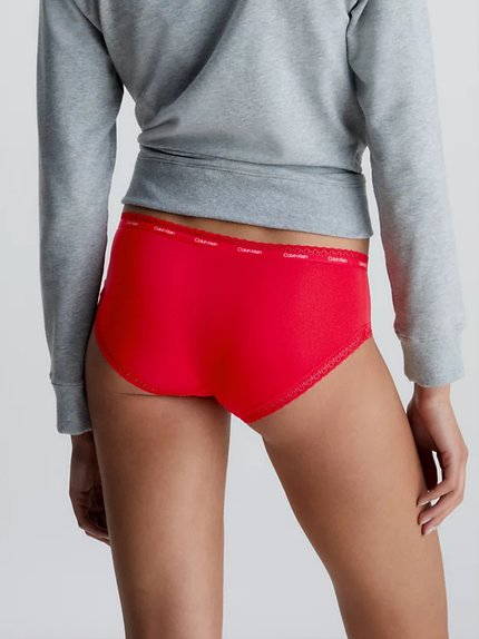 Módní Lace Edge hipstery, Červená barva, 2023