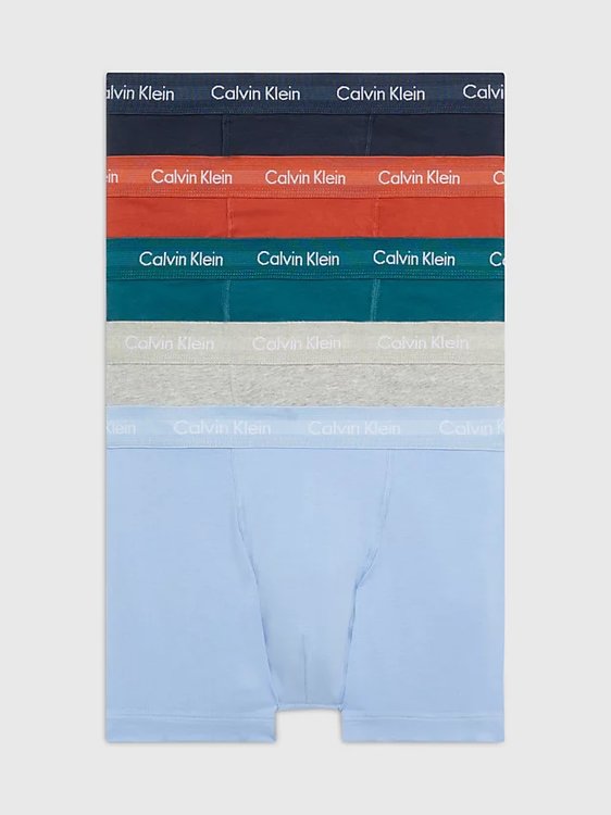 Calvin Klein Underwear – Cotton Stretch boxery 5ks, Modrá barva