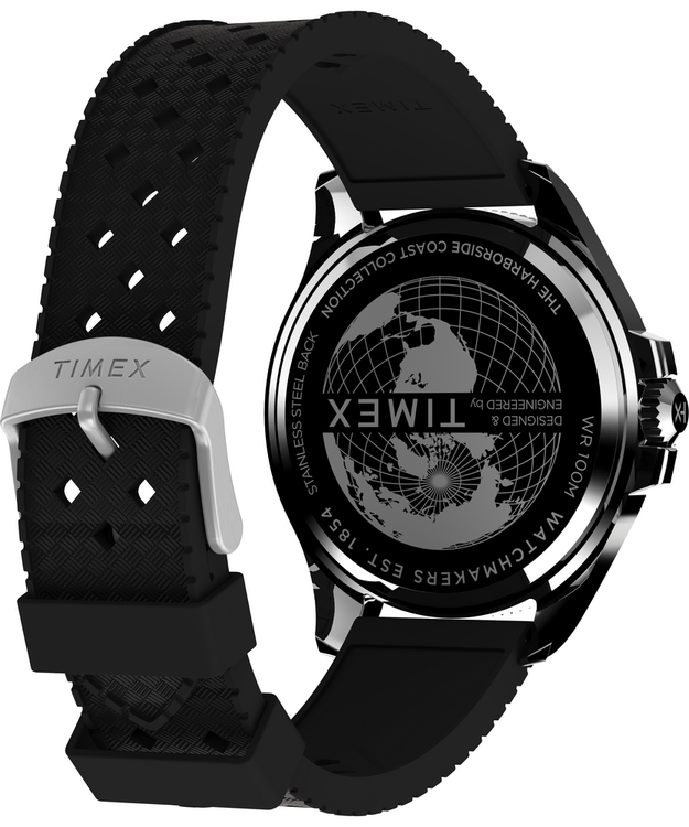 Luxusní Harborside Coast hodinky, Černá, Modrá, Stříbrná barva