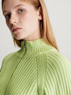 Luxusní Washed Monologo svetr, Zelená barva, XS, S, M