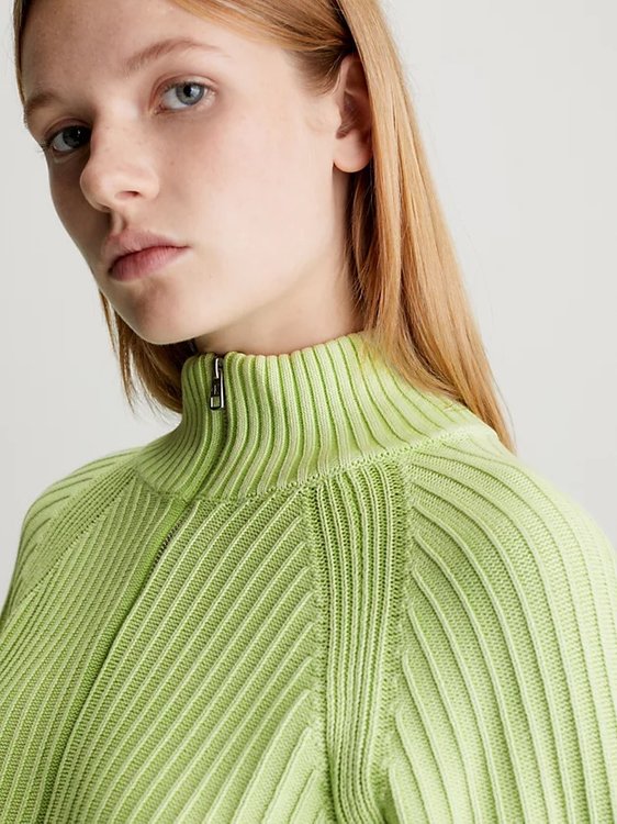 Luxusní Washed Monologo svetr, Zelená barva, XS, S, M