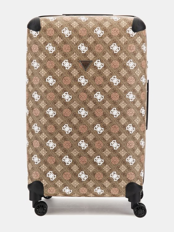 GUESS – Eliette Logo 28 kufr, Béžová, Hnědá barva