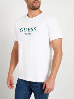 Luxusní Guess Multicolor triko, Bílá barva, S, M, L, XL