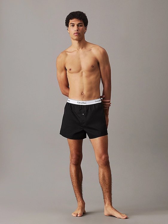 Woven trenky Boxer Slim 2ks Černá, Vínová barva Muži