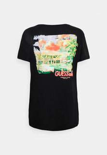 Cafe easy tričko – Guess, Černá barva Ženy