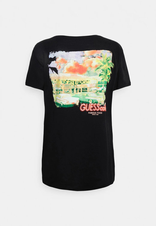 Cafe easy tričko – Guess, Černá barva Ženy