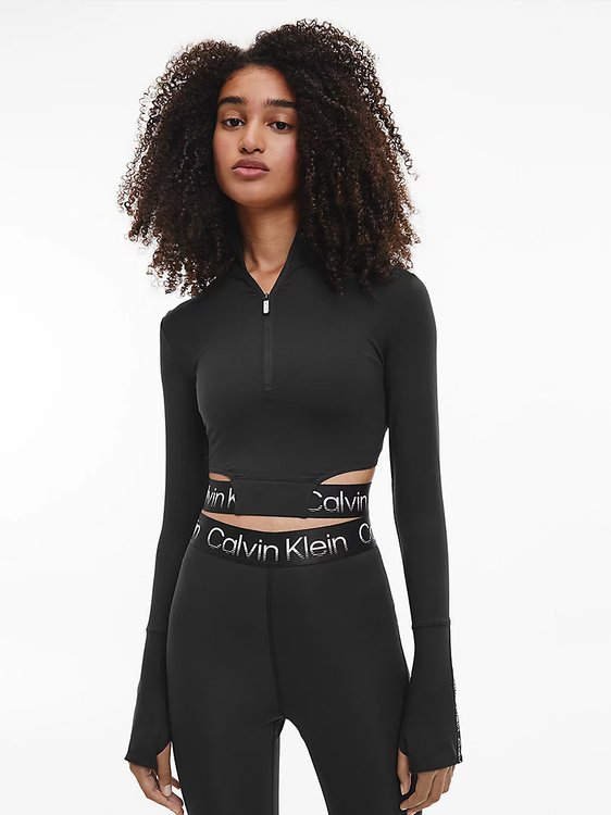 Calvin Klein Performance – Zip top, Černá barva