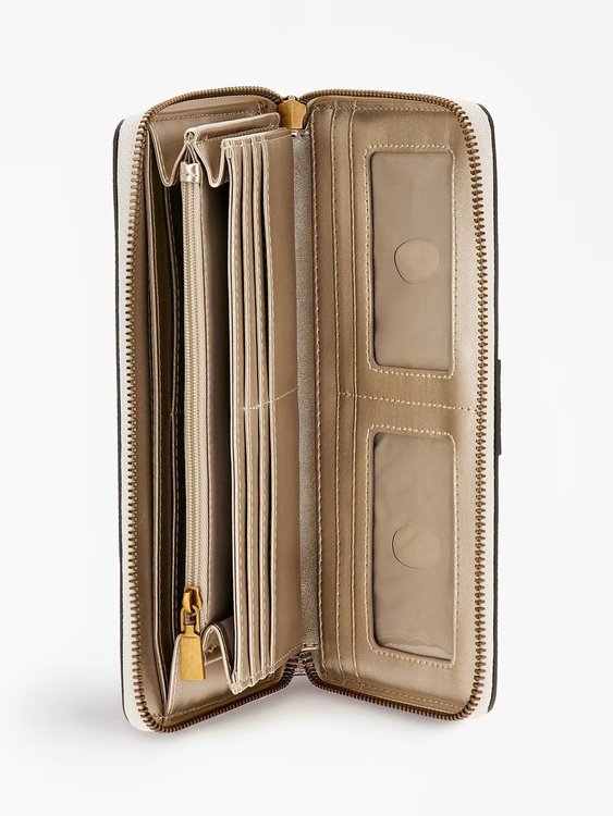 Módní Ginevra peněženka, Krémová barva, 2023