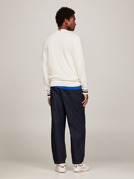 Módní Global Stripe svetr, Krémová barva, 2024