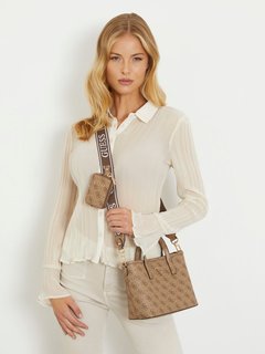 GUESS, Hnědá barva Latona Tote kabelka