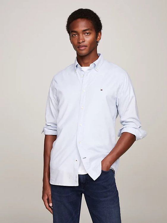Tommy Hilfiger – Core 1985 Flex Oxford košile, Modrá barva