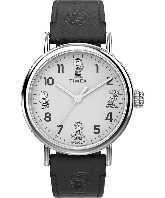 TIMEX – Peanuts hodinky, Černá, Stříbrná barva