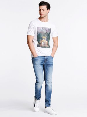 Teaser triko – Guess, Bílá barva Muži, Muži