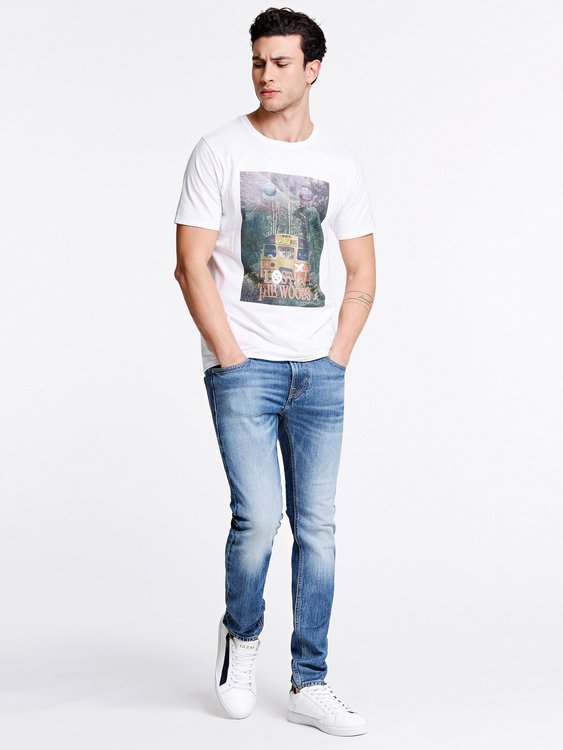 Teaser triko – Guess, Bílá barva Muži, Muži