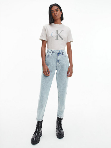 Módní Two tone monogram tričko, Bílá barva, 2022