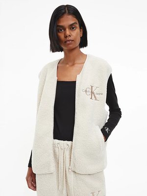 Calvin Klein Jeans – Sherpa vesta, Krémová barva 1