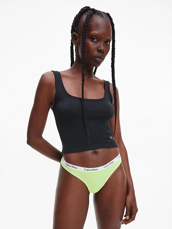 Carousel tanga – Calvin Klein Underwear, Zelená barva Ženy