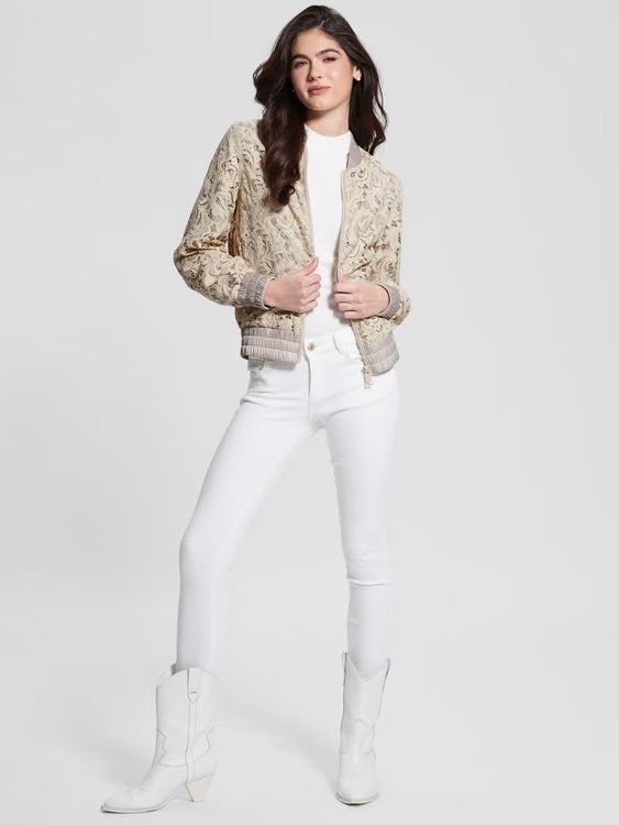 Módní Aisha bomber, Krémová barva, 2023