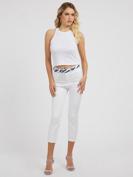 Módní 1981 Capri jeany, Bílá barva, 2023
