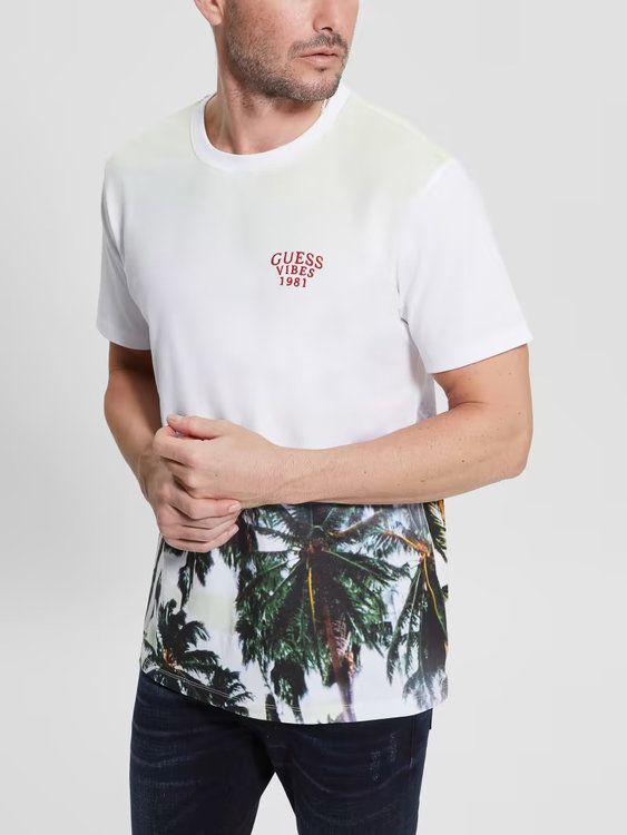 Luxusní Palms triko, Bílá barva, S, L