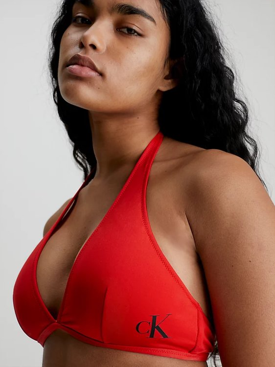 Luxusní KW0KW01973-XNE plavky HALTERNECK TRIANGLE-RP, XS, S, M, L