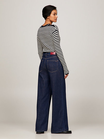 Módní Wide Leg Rue jeany, Modrá, Navy barva, 2023