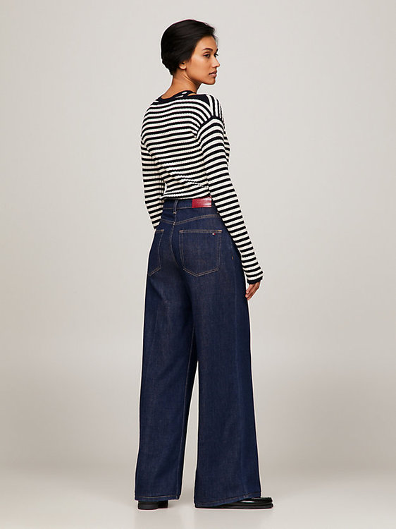 Módní Wide Leg Rue jeany, Modrá, Navy barva, 2023