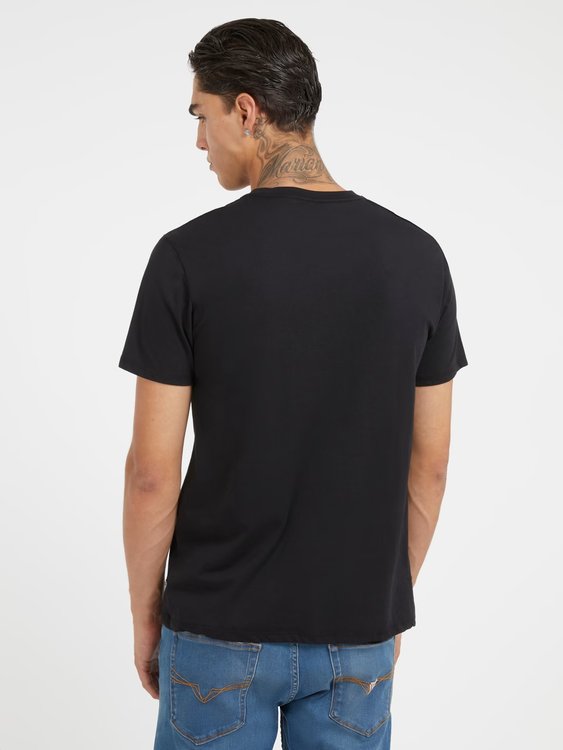 Metallic Logo triko – GUESS, Černá barva Muži