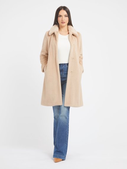 Módní Simonne kabát, Béžová barva, 2023