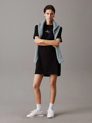 Calvin Klein Jeans – Gradient Monologo šaty, Černá barva