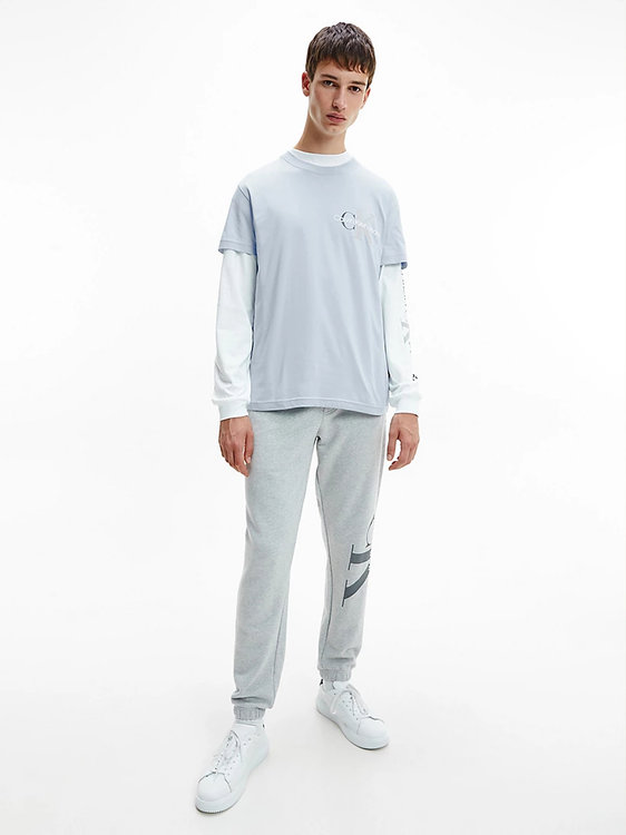 Luxusní Monogram tričko, Modrá barva, XS, S, M, L, XL, XXL