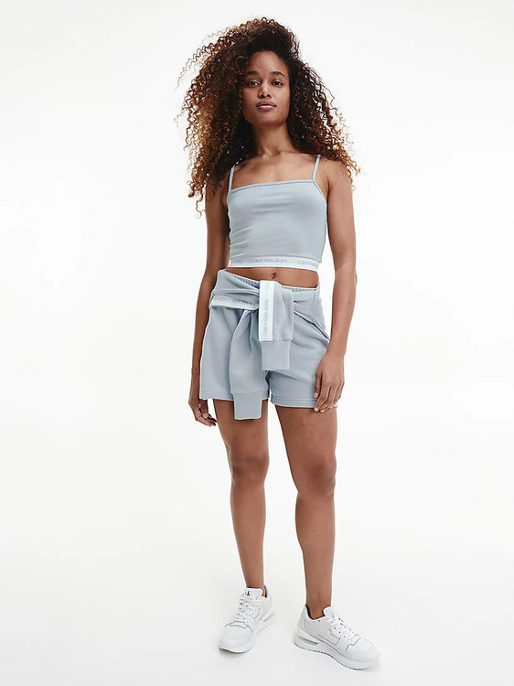 Módní Logo tape top, Modrá barva, 2022