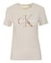 Calvin Klein Jeans – Glossy monogram triko, Béžová barva