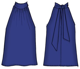 Kelly silk top Modrá barva Ženy 1