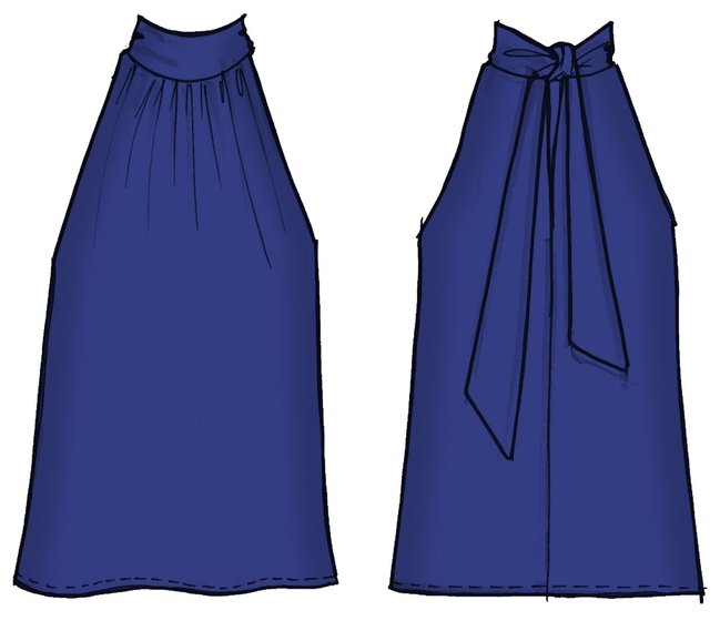 Kelly silk top Modrá barva Ženy 1