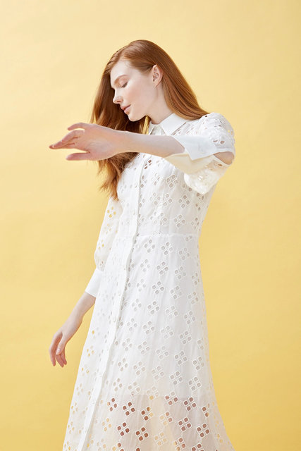 Módní Agata šaty, Bílá barva, 2022